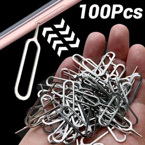 1/10/50/100Pcs SIM 카드 트레이 꺼내기 핀 이젝터 제거 도구 iPhone과 호환 Samsung Xiaomi Huawei SIM 카드 오프너 바늘