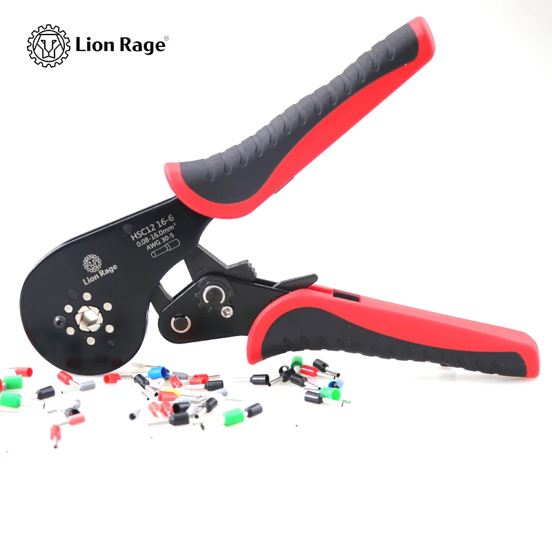 페룰 압착 도구 HSC12 16-6 대형 터미널용 관형 터미널 미니 플라이어 전기 클램프 0.08-16mm²/30-5AWG