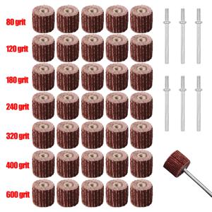 Dremel 액세서리 용 23pcs 10mm 플랩 샌딩 휠 연마재 다이 그라인더 플래퍼 샌더 드릴 로타리 도구