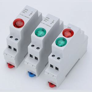 DIN 레일 신호등 LED 전원 표시 등 마운트 신호등 DC AC220v 24v 녹색 빨간색 시작 중지 작업 표시 JD9
