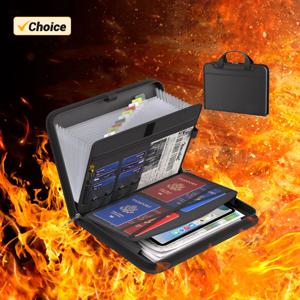 블랙 오르간 파일 폴더 핸드 서랍, 가정 학교 사무실용 정리함 가방, 내화 방수 파일 정리함