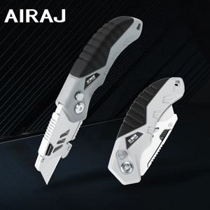 AIRAJ 다기능 유틸리티 나이프, 개폐식 날카로운 컷, 헤비 듀티 스틸 브레이크 블레이드, 종이 컷, 전기기사 유틸리티 나이프