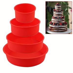 1/3/4개 케이크 틀 4/6/8/10인치 실리콘 원형 논스틱 트레이 주방 베이킹 케이크용 재사용 가능한 주방 도구