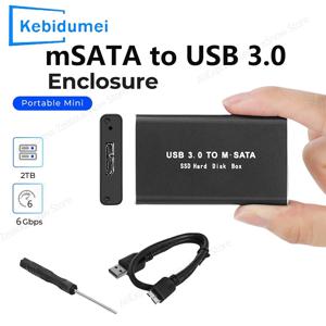mSATA to USB 3.0 SSD 케이스 인클로저 미니 SATA USB 어댑터 외장형 솔리드 스테이트 디스크 박스 PC 노트북용 30x50 mSATA HD 하드 디스크