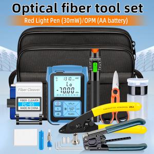 SAIVXIAN FTTH 광섬유 도구 키트, 섬유 절단기 포함,-70 ~ + 10dBm, 미니 광 파워 계량기, 시각적 결함 로케이터, 30mW FC-6S