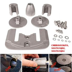 완전한 알루미늄 양극 키트, 2004 + Mercruiser Bravo 3 III 드라이브와 호환 가능, CMBRAVO3KITA, 888761Q02 용 스턴 드라이브 교체