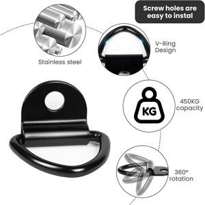 화물 타이다운 앵커 트레일러 트럭의 V-링 볼트 픽업 밴 플러시 마운트 D 모양 풀 후크 트레일러 RV 보트용 타이다운