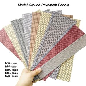 1pc 모델 보도 벽돌 모델 플레이트 ABS 사각형 스태거 브릭 벽 바닥 타일 플라스틱 보드 모델 건축 DIY 재료