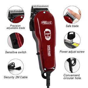 남자를위한 조정 가능한 전문 유선 머리 깎기 헤어 트리머 10W 전기 강력한 이발소 이발 기계 테이퍼