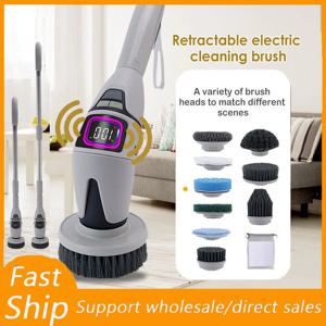 10 in-1 가정용 청소 브러시 ​​다기능 전기 청소 브러시 ​​목욕탕 청소 화장실 브러시 음성 아나운서