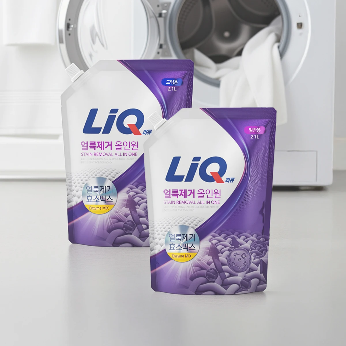 [꿀템농장] 리큐 얼룩제거 세탁세제 2.1L 파우치 2개