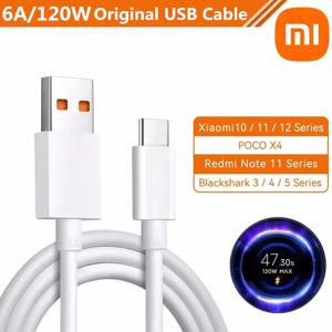 Original Xiaomi 6A Usb Type C 케이블 충전기 120w Turbo Tipo Mi 13 12 11 10 Pro ultra Poco x3 Redmi Note K50 40 용 고속 충전