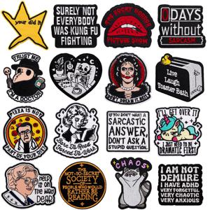 스타 견적 만화 배지 의류 모자 가방에 대한 DIY 패치 만화 수 놓은 봉제 Applique 패브릭 의류 액세서리