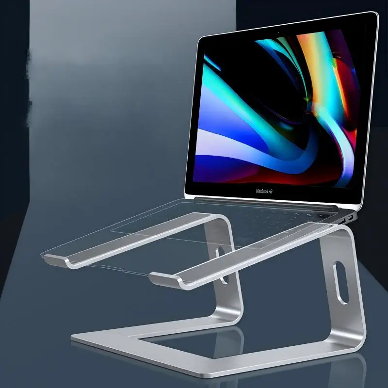 냉각 및 미끄럼 방지 디자인을 갖춘 인체공학적 알루미늄 노트북 스탠드, 10-17인치 맥북 델용 조절 가능한 휴대용 노트북 받침대