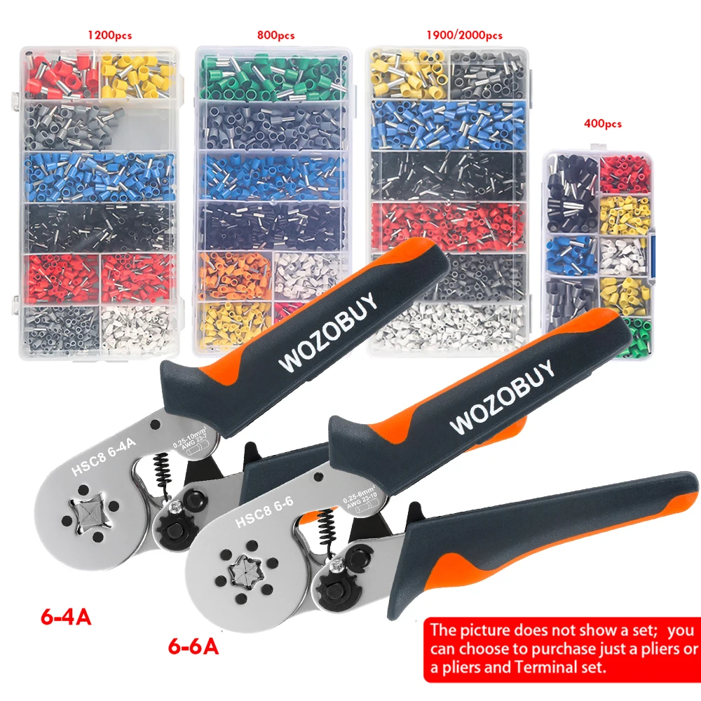 페럴 압착 도구 HSC8 6-4/6-6 와이어 엔드 압착 튜브 터미널 전기 회로 수리용 전기 크림퍼 플라이어