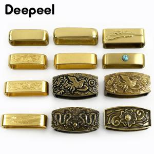 1Pc Deepeel 35/40mm 순수 구리 남자 벨트 버클 반지 금속 단단한 황동 허리띠 루프 걸쇠 남자 벨트 가죽 공예 액세서리