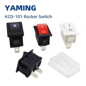 10pcs 로커 스위치 21x15mm 2/3/4/6 황동 핀 2/3 위치 KCD1-101 전원 버튼 수정 및 재설정 제어 250V6A 125V10A