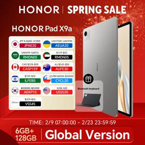 새로운 글로벌 버전 HONOR Pad X9a 6GB+128GB/8GB+256GB 11.5인치 2.5K 120Hz LCD 화면 8300mAh 배터리 35W 슈퍼차지 WiFi 안드로이드