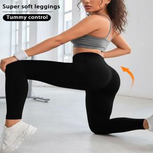 여성용 슈퍼 소프트 레깅스 하이웨이스트 뱃살 보정 시스루 방지 운동 요가 러닝 애슬레틱 푸쉬업 짐 피트니스 레깅스