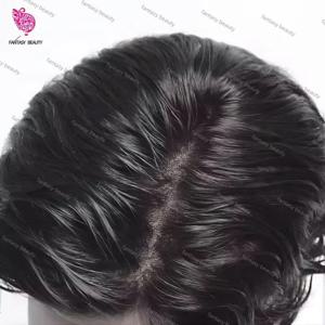 100% 인도산 부드러운 인모, 초박형 0.05mm PU 베이스 남성 부분 가발, 6인치 이중 매듭 남성용 가발 모발 보형물