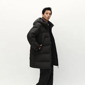 세미르 다운 재킷 남성 롱 후드 루즈핏 심플 다용도 2025 겨울 남성 의류 겨울 아우터