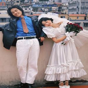 새로운 빈티지 홍콩 스타일 웨딩 드레스 촬영 의상 커플 초상화 촬영 여행 사진 테마 웨딩 사진 촬영