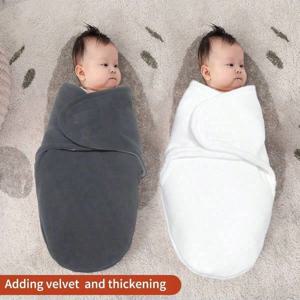 1개 아기 단색 속싸개, 아기용 안티-스태틀 랩, 밀크 벨벳 매우 부드럽고 편안함 - 피부 친화적이고 부드러움, 0-6개월 유아, 신생아용, 가을과 겨울 야외 사용에 적합, 따뜻한 벨벳, 크리스마스, 할로윈, 추수감사절에 아기들을 위한 완벽한 선물