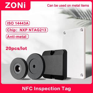 NFC 안티 메탈 전자 순찰 태그 NXP NTAG213 칩 화재 검사 NFC 전자 검사 태그 ISO14443A 13.556MHz 20PCS