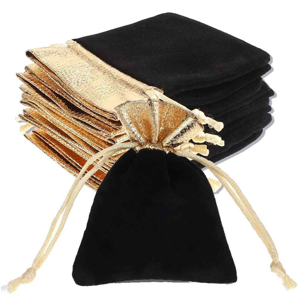 10개 벨벳 끈 선물 가방 보석 파우치 사탕 선물 가방 벨벳 파티 선물 크리스마스용 선물 파우치