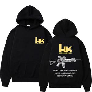 Heckler & Koch HK 패션 M4 총 디자인 남성 캐주얼 레트로 트렌드 풀오버 스트리트웨어 가을 및 겨울 따뜻한 후드티