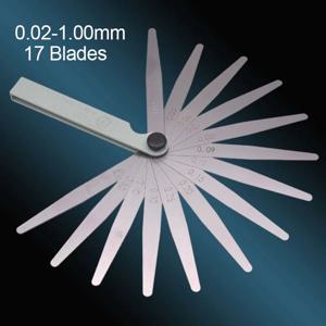 17 블레이드 필러 게이지 미터법 갭 필러 0.02-1.00mm 게이지 측정 도구 엔진 밸브 조정용