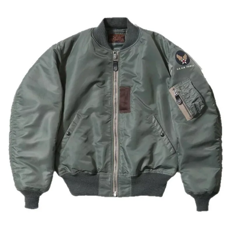 WII USAF 윌리엄 깁슨 2026 MA-1 세이지 그린 겨울 코트 파일럿 나일론 VTG 패딩 L2B 빈티지 일본 봄버 플라이트 재킷 남성용