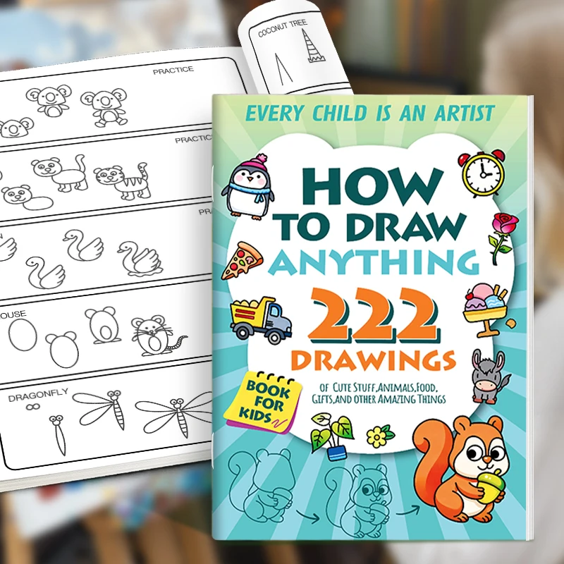 어린이들을 위한 만화 그리는 방법 활동 책 222가지 귀여운 단계별 그리기 프로젝트, 젊은 창작자들과 미술 초보자들에게 이상적