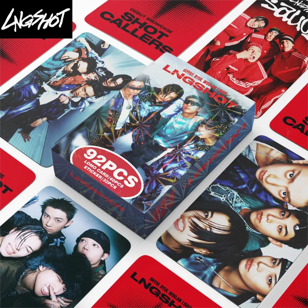 재고 있음 60+32개/세트 새 KPOP LNGSHOT 데뷔 앨범 SHOT CALLERS 루이스 오율 류울 우진 유명인 포토 카드 스티커 LOMO 카드
