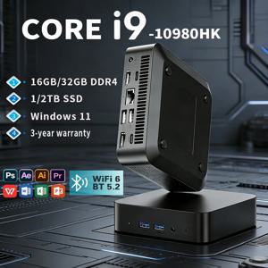 새로운 코어 i9-9900 휴대용 미니 PC 컴퓨터 윈도우 11 16GB/32GB 1/2TB SSD 게이밍 컴퓨터 WiFi 6 USB 사무용 미니 데스크탑
