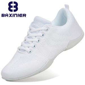 BAXINIER Girls White Cheer 댄스 스니커즈 키즈 경량 치어 리더 훈련 워킹 테니스 여성 패션 스포츠 신발