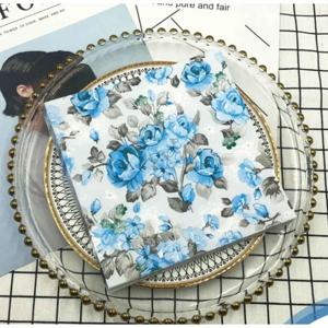 다채로운 냅킨 인쇄 사각형 종이 냅킨 레스토랑 꽃 얼굴 조직 호텔 웨딩 테이블 설정 순수 목재 펄프 종이