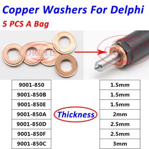 Bosch 및 Delphi 용 5pcs 1mm 1.5mm 2mm 2.5mm 3mm 인젝터 구리 와셔