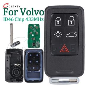 볼보 XC60 S60 S60L V40 V60 S80 XC70 433Mhz FSK ID46 FCCID KR55WK49264 리모컨(비 스마트) 자동차 키 쉘 5버튼 키 케이스