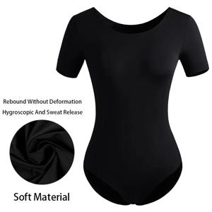 여성용 클래식 팀 기본 반팔 발레 댄스 레오타드 성인용 체조 댄스 탑 부드러운 안감 발레 의류