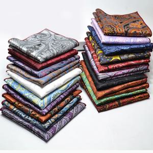 25cm 망 클래식 포켓 스퀘어 타월 폴리 에스터 페이즐리 스트라이프 손수건 정장 셔츠 액세서리 웨딩 파티 네이비 레드 행키