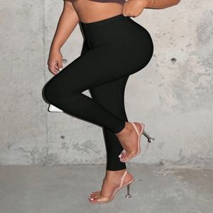 여성 솔리드 하이 웨이스트 레깅스 올 시즌 섹시한 신축성 허리 캐주얼 요가 바지