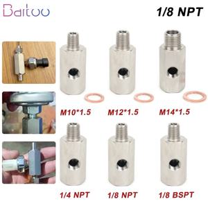 사이드홀 오일 압력 센서 커넥터 1/8 NPT 암나사 - 1/4NPT 1/8NPT 1/8BSPT M10 M12 M14*1.5 피드 라인 게이지 티 어댑터