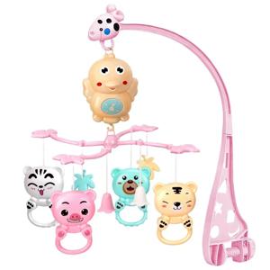 음악 회전 침대 벨 딸랑이 장난감 침대 걸이식 아기 야간 조명, 0-1 세 아기 장난감, 3-6-12 개월