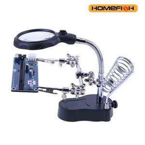 데스크탑 확대경 용접 확대경 LED 홀더 납땜 수리 도구 루페 세 번째 손 납땜 검사 거울