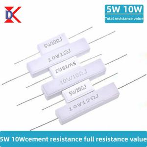 5W 10W 세라믹 시멘트 저항기 5% 팩에 10개 0.1R 1K 2.4K 3K 3.3K 5.1K 6.8K 12K 20K 30K 100K 0.25R 0.5R 3R 27R 12R 100R