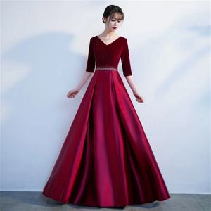 코스튬 대학 스타일 솔로 공연 졸업 합창 코스튬 롱 원피스 합창 공연 연회 풀 드레스, 우아한 신상