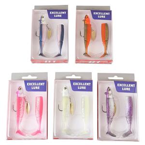 1개입 소프트 스윔베이트 낚시 루어 세트 (스피너 블레이드, 싱글 훅, 예비 꼬리 포함) 배스, 송어, 월아이, 민물, 바닷물용