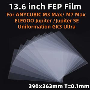 5Pcs 13.6 인치 FEP 필름 390*263*0.1mm ANYCUBIC Photon M3 Max / M7 Max ELEGOO Jupiter 3D 프린터 부품 액세서리 LCD SLA