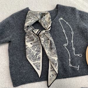 파리 지도 다이아몬드 실크 울 스카프 다용도 시크 여성용 실크 스카프 로맨틱 실크 울 스카프 사계절용 기하학적 패턴